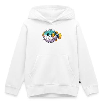 Kugelfisch - Kinder Premium Organic Hoodie - Weiß - Vorne - AI Model Kid Female (0cm)