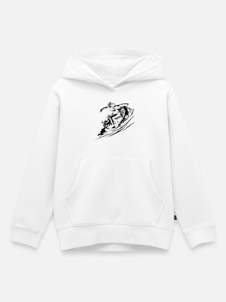 Surfen Mädchen - Kinder Premium Organic Hoodie - Weiß