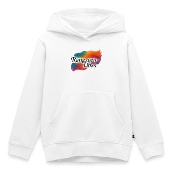 Regenbogen-Spektrum-Namensschild-Design - Kinder Premium Organic Hoodie - Weiß - Vorne - AI Model Kid Female (0cm)