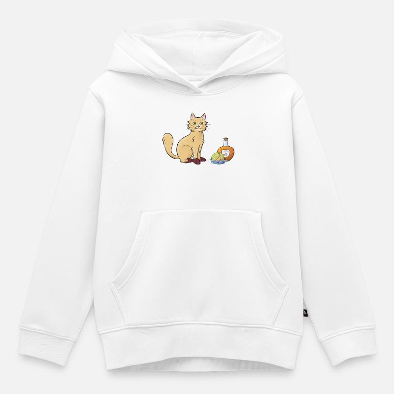 Chat-rentais - Sweat Premium à capuche enfant bio - blanc