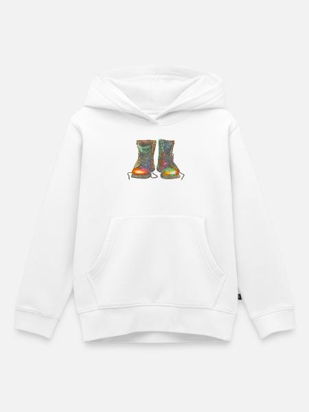 Bunte Graffiti Stiefel Illustration - Kinder Premium Organic Hoodie - Weiß