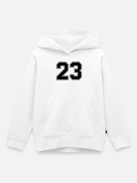 23 Zahl - Kinder Premium Organic Hoodie - Weiß