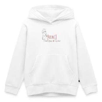 Merci pour la prise de conscience - Sweat Premium à capuche enfant bio - blanc - Devant - AI Model Kid Female (0cm)