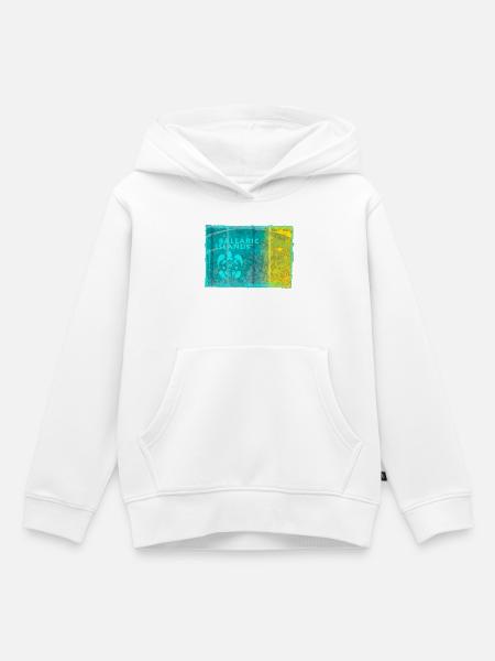 Balearische Inseln Neon Stil - Kinder Premium Organic Hoodie - Weiß