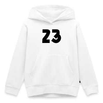 23 - Kids Premium Organic Hoodie - white - Front - AI Model Kid Female (0cm)