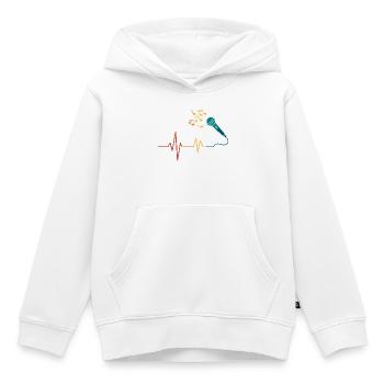 Battement de cœur microphone  - Sweat Premium à capuche enfant bio - blanc - Devant - AI Model Kid Female (0cm)