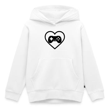 Heart Retrogaming – Conception vintage de manette - Sweat Premium à capuche enfant bio - blanc - Devant - AI Model Kid Female (0cm)