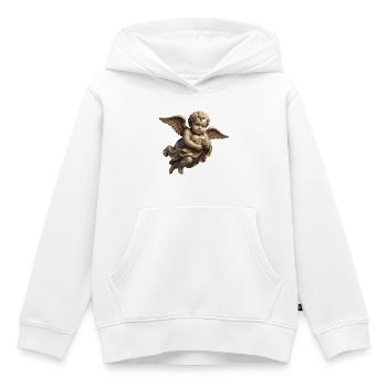 CUPID CHERUB #1 - peace & love - Sweat Premium à capuche enfant bio - blanc - Devant - AI Model Kid Female (0cm)