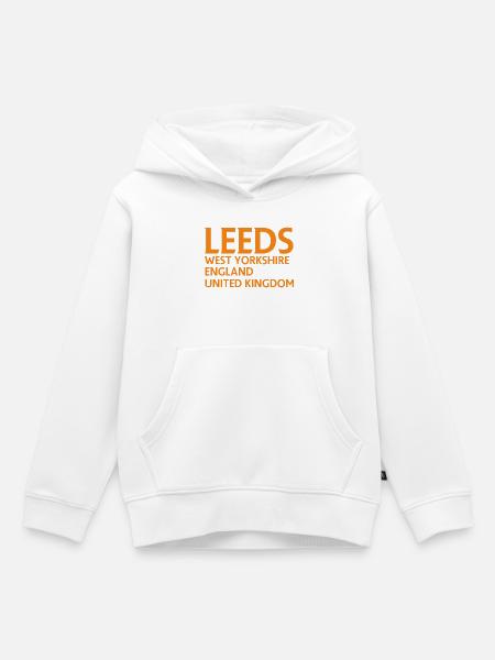 Leeds – England Liedtextdesign - Kinder Premium Organic Hoodie - Weiß