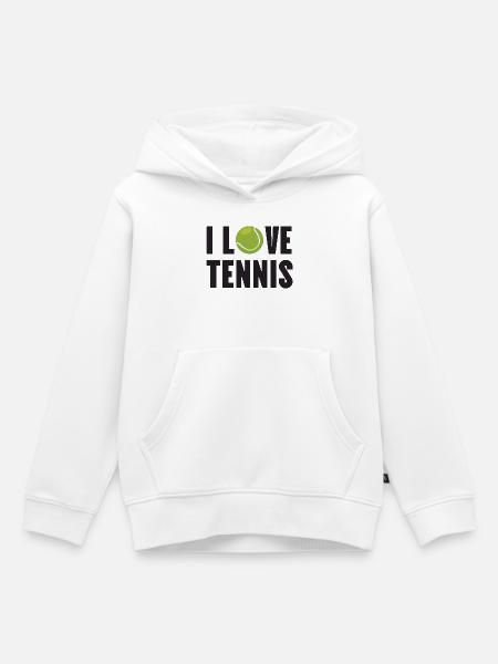 Ich liebe Tennis - Kinder Premium Organic Hoodie - Weiß