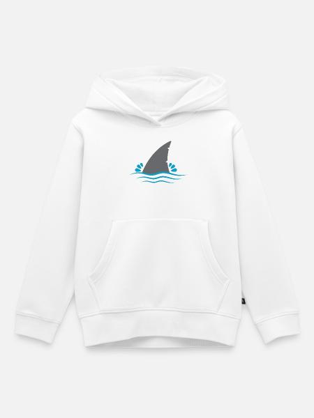 Haifischflosse - Kinder Premium Organic Hoodie - Weiß