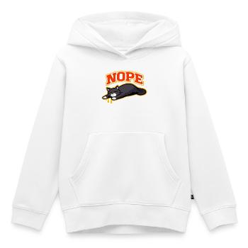 Nope Cat Lounging Meme - Kids Premium Organic Hoodie - white - Front - AI Model Kid Female (0cm)