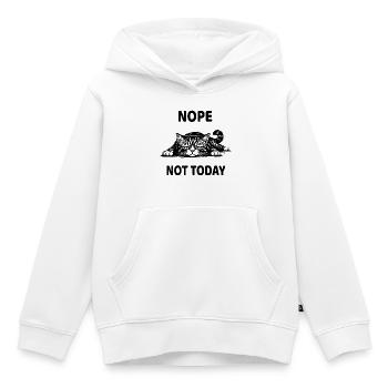 Chat Grognon Nope Not Today Humour Chat Drôle - Kids Premium Organic Hoodie - white - Front - AI Model Kid Female (0cm)