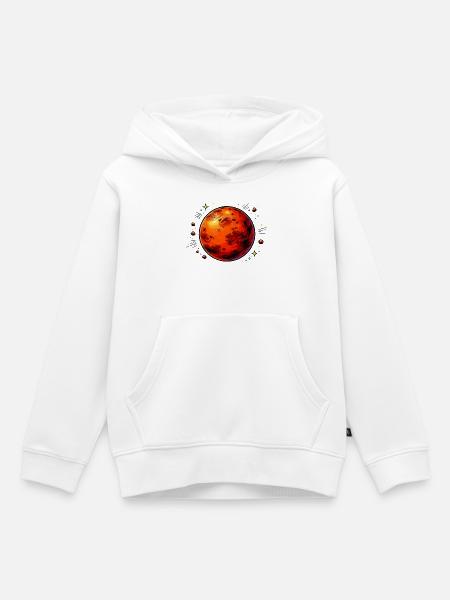 Roter Planet Mars - Kinder Premium Organic Hoodie - Weiß