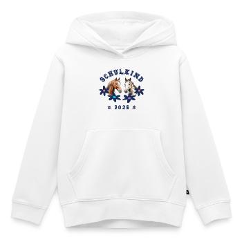 Schulkind 2026 - Pferde Pferd - Kinder Premium Organic Hoodie - Weiß - Vorne - AI Model Kid Female (0cm)