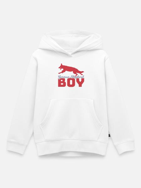 Schäferhund Junge - Kinder Premium Organic Hoodie - Weiß