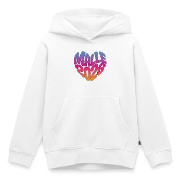 Malle Malle 2026 - Sweat Premium à capuche enfant bio - blanc - Devant - AI Model Kid Female (0cm)