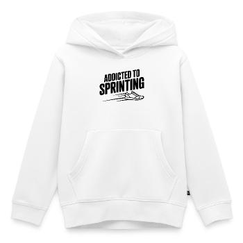 Sprintsüchtig - Kinder Premium Organic Hoodie - Weiß - Vorne - AI Model Kid Female (0cm)