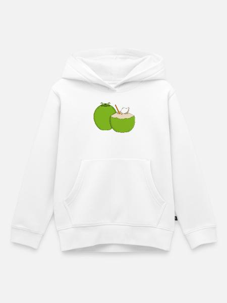 Emerald Coconut Splash - Kinder Premium Organic Hoodie - Weiß