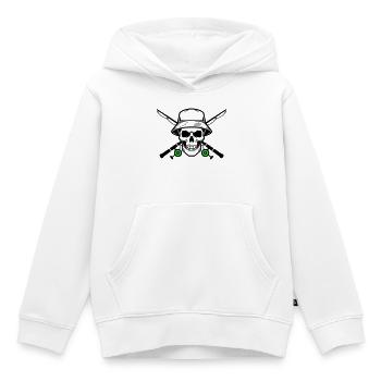 Angler Schädel Gekreuzte Ruten - Kinder Premium Organic Hoodie - Weiß - Vorne - AI Model Kid Female (0cm)