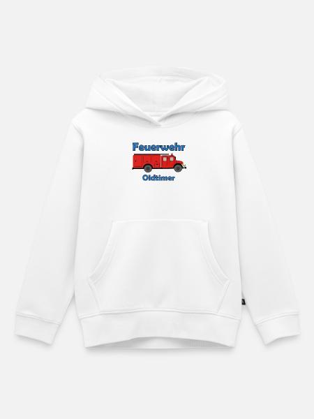 Feuerwehr Oldtimer - Kinder Premium Organic Hoodie - Weiß