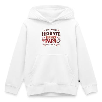 Hey Cow girl heirate meinen Papa Western Antrag - Kinder Premium Organic Hoodie - Weiß - Vorne - AI Model Kid Female (0cm)