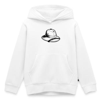 Safari Hat - Kids Premium Organic Hoodie - white - Front - AI Model Kid Female (0cm)