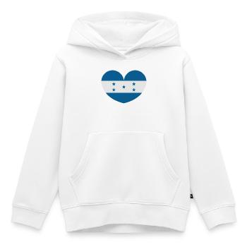 Herzflagge Honduras - Kinder Premium Organic Hoodie - Weiß - Vorne - AI Model Kid Female (0cm)