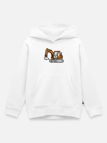 Excavator Kids - Kinder Premium Organic Hoodie - Weiß