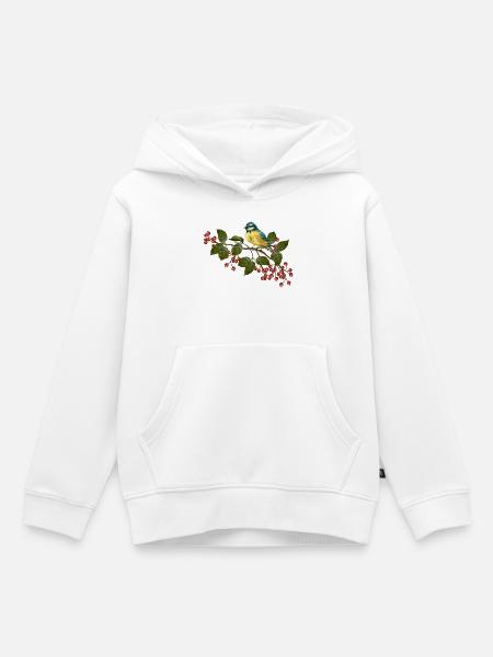 Bunter Vogel - Kinder Premium Organic Hoodie - Weiß