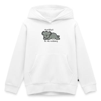 Koala mignon - Koalificé pour ne rien faire - Sweat Premium à capuche enfant bio - blanc - Devant - AI Model Kid Female (0cm)