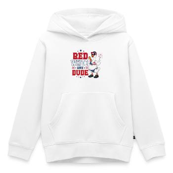 American Goose 4th of July | Humour Red White And Du - Kids Premium Organic Hoodie - white - Front - AI Model Kid Female (0cm)