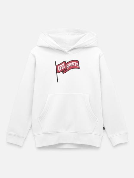 Go Sports Flag Emblem - Kinder Premium Organic Hoodie - Weiß