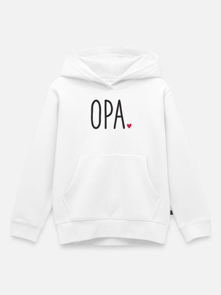Opa ❤️ – Liebevolles Textdesign - Kinder Premium Organic Hoodie - Weiß