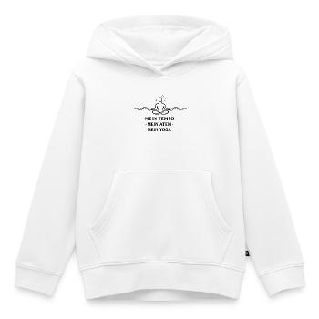 Mein Tempo Mein Atem Mein Yoga - - Kinder Premium Organic Hoodie - Weiß - Vorne - AI Model Kid Female (0cm)