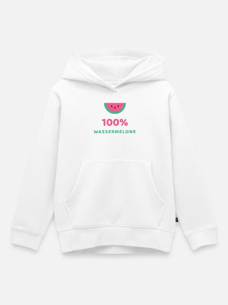 100% Wassermelone - Kinder Premium Organic Hoodie - Weiß