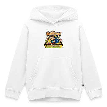 Achtung frisch eingeschult - Kinder Premium Organic Hoodie - Weiß - Vorne - AI Model Kid Female (0cm)