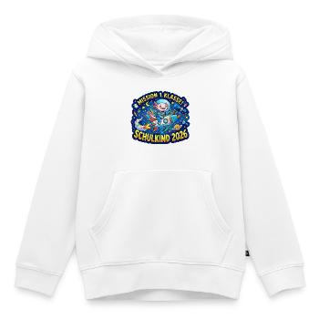 Mission 1. Klasse Schulkind 2026 - Kinder Premium Organic Hoodie - Weiß - Vorne - AI Model Kid Female (0cm)