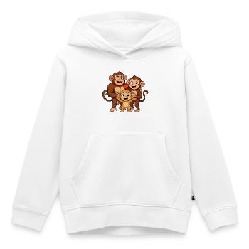 Funny chimpanzee family - Kids Premium Organic Hoodie - white - Front - AI Model Kid Female (0cm)