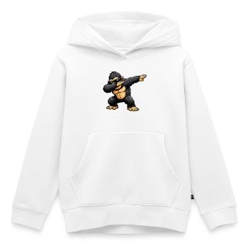 Dab Gorilla - Sweat Premium à capuche enfant bio - blanc - Devant - AI Model Kid Female (0cm)