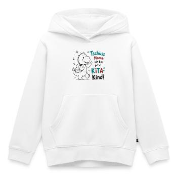 Abschiedsdino KiTa Motiv - Kinder Premium Organic Hoodie - Weiß - Vorne - AI Model Kid Female (0cm)