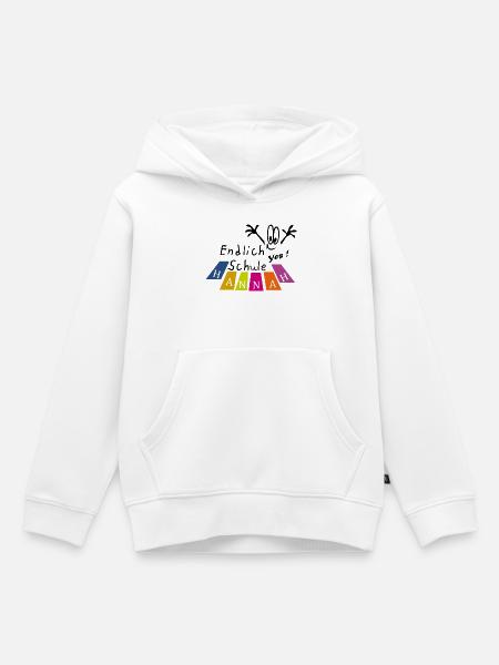 endlich Schule Hannah - Kinder Premium Organic Hoodie - Weiß