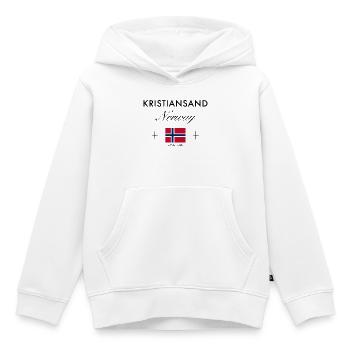 Kristiansand Norwegen Koordinaten Reise Souvenir - Kinder Premium Organic Hoodie - Weiß - Vorne - AI Model Kid Female (0cm)