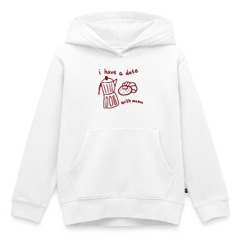 Ich habe ein Date mit meiner Mutter. - Kinder Premium Organic Hoodie - Weiß - Vorne - AI Model Kid Female (0cm)