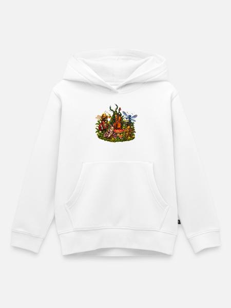 Waldmusik der Glühkäferbande Käferkonzert - Kinder Premium Organic Hoodie - Weiß