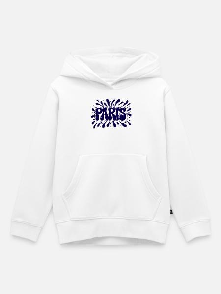 Paris Splash Blue - Kinder Premium Organic Hoodie - Weiß