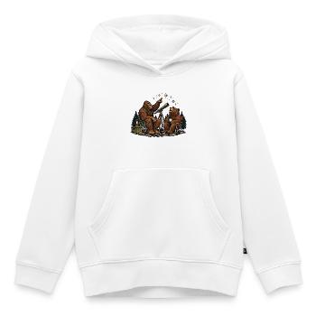 Bär und Bigfoot beobachten Sterne – Outdoor - Kinder Premium Organic Hoodie - Weiß - Vorne - AI Model Kid Female (0cm)