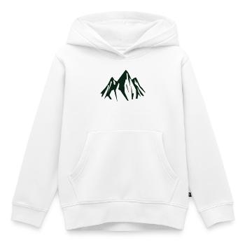 Dunkle Bergsilhouette in Grün - Kinder Premium Organic Hoodie - Weiß - Vorne - AI Model Kid Female (0cm)