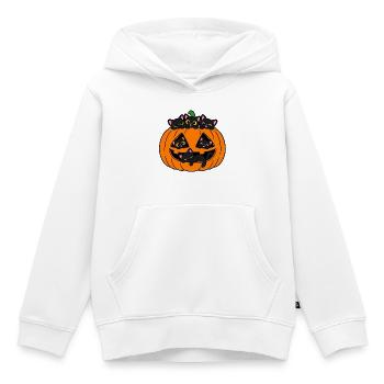 Katzen in einem Halloween-Kürbis - Kinder Premium Organic Hoodie - Weiß - Vorne - AI Model Kid Female (0cm)