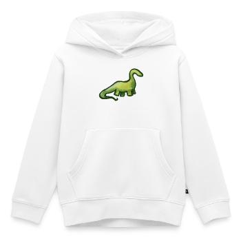 Salbeigrüner Aquarell-Dino - Kinder Premium Organic Hoodie - Weiß - Vorne - AI Model Kid Female (0cm)